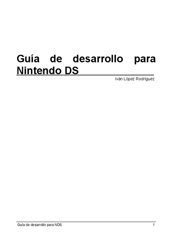 Guia De Desarrollo Para Nintendo Ds