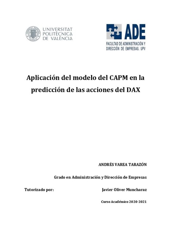 Aplicación del modelo del CAPM en la predicción de las acciones del DAX