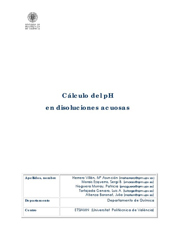 Calculo Del Ph En Disoluciones Acuosas