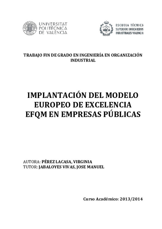 Implantación del Modelo Europeo de Excelencia EFQM en empresas públicas